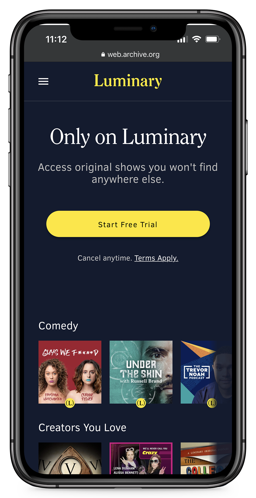 Luminary Homepage — Redesign 1
